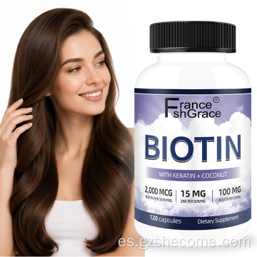 La biotina Shecome de alta resistencia cápsulas cabello piel uñas